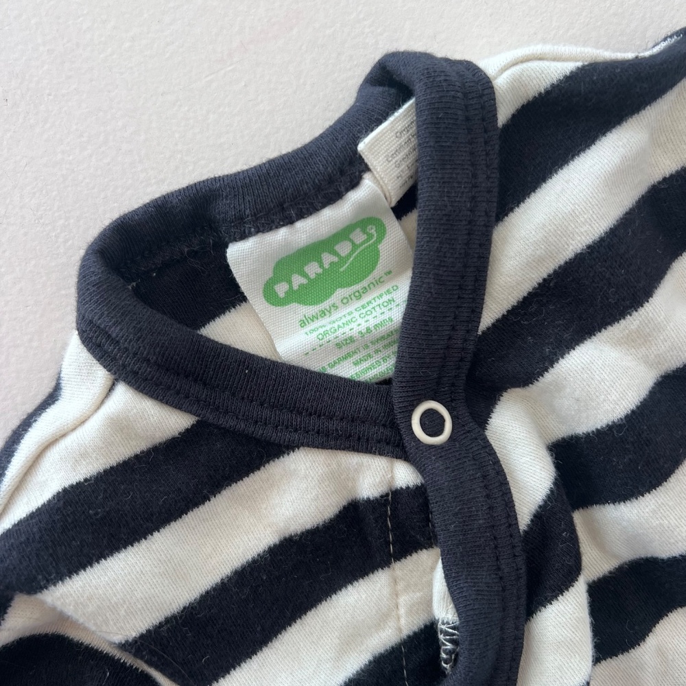 Parade Organic Sleep gown gender neutral striped sleep sack 3-6 months - Picture 3 of 4